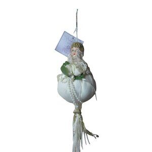 Believe in Vintage Porcelain Doll Head & Ball with Tassel Christmas Ornament